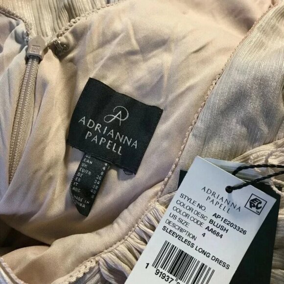 ADRIANNA PAPELL V-Neck Shimmer Gown with Pockets NWT 4 - Picture 6 of 12